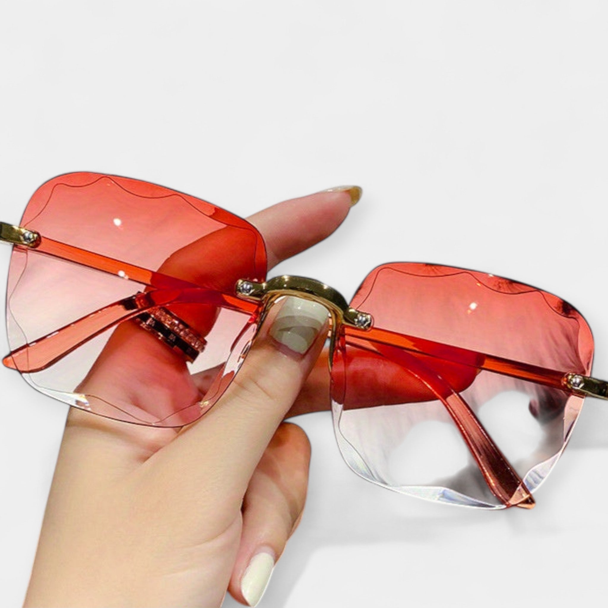 Classic Rimless Retro Glasses for Unisex Lightweight Frames