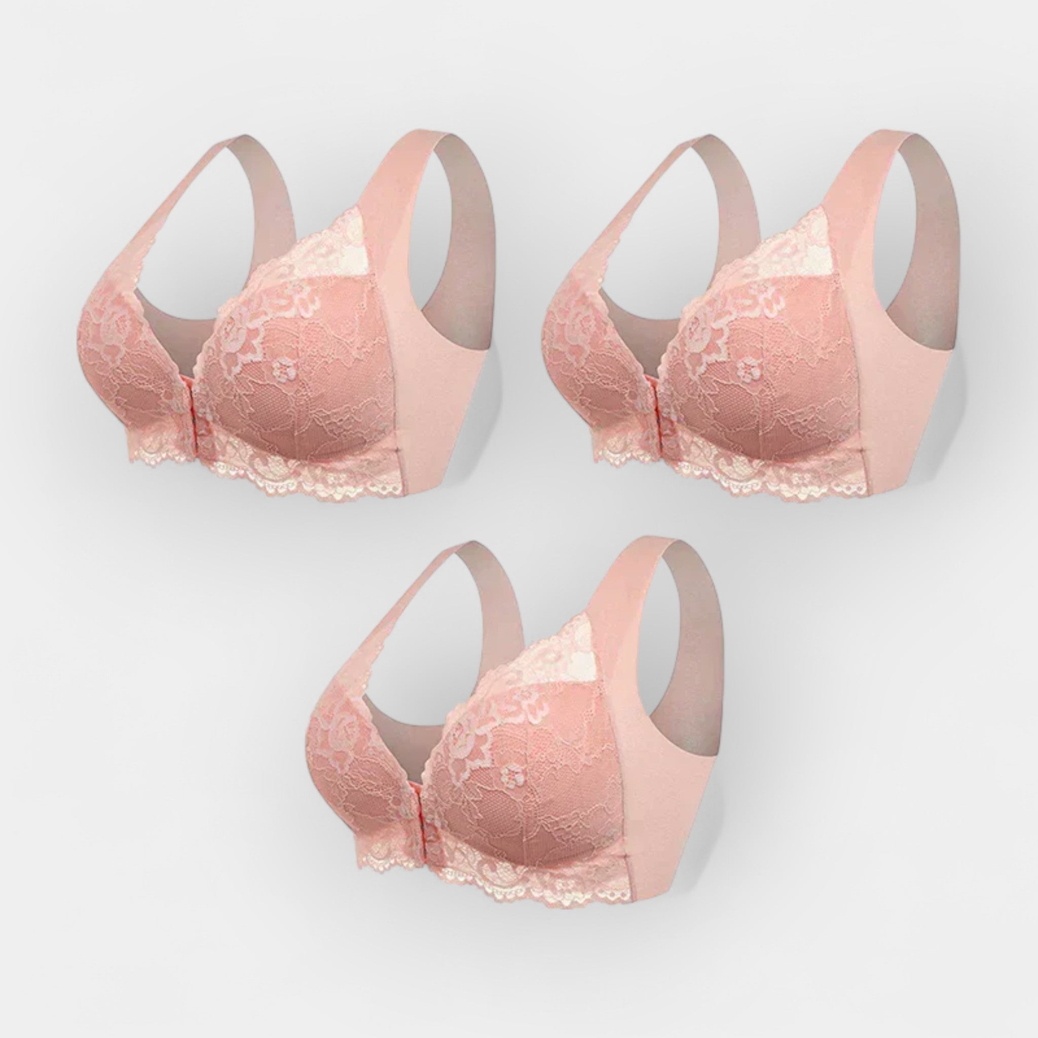Wireless Front Closure Bra Set Of 3 Seamless Comfort