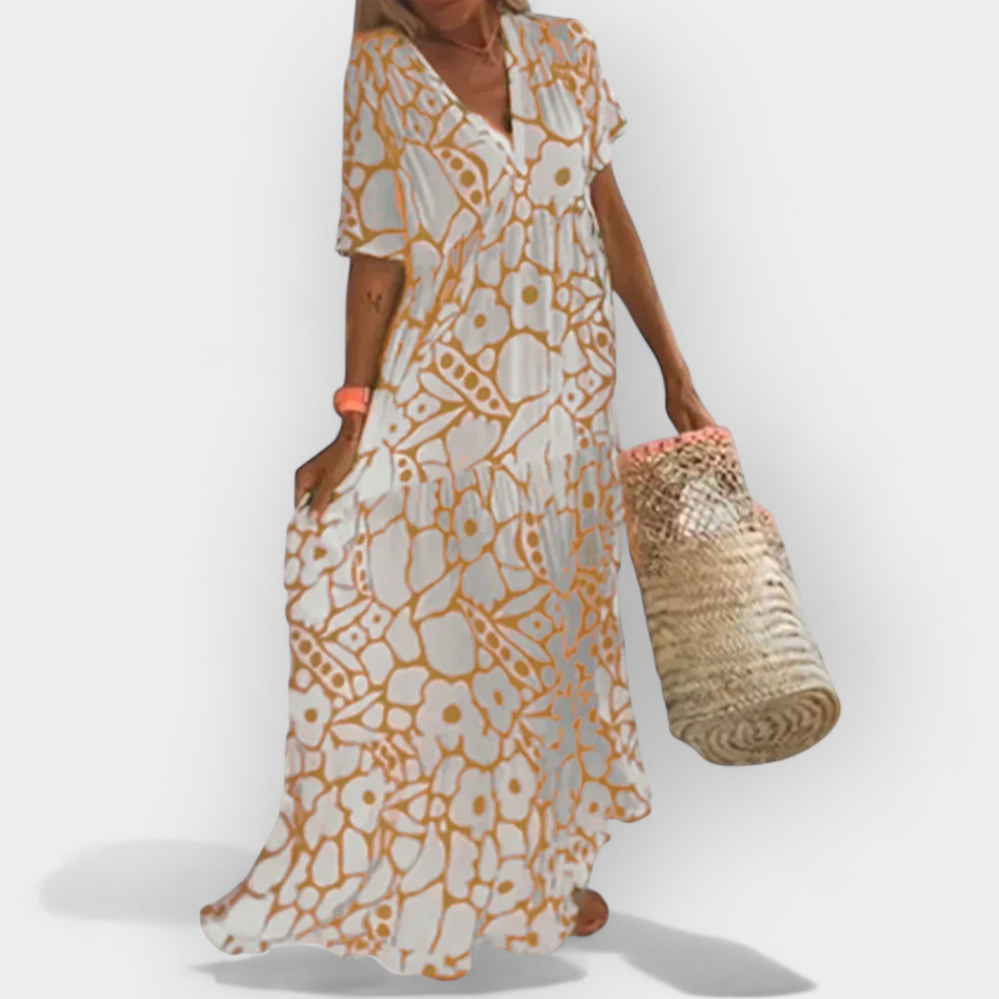 Airy Summer Dress With Print For Holidays And City Wear