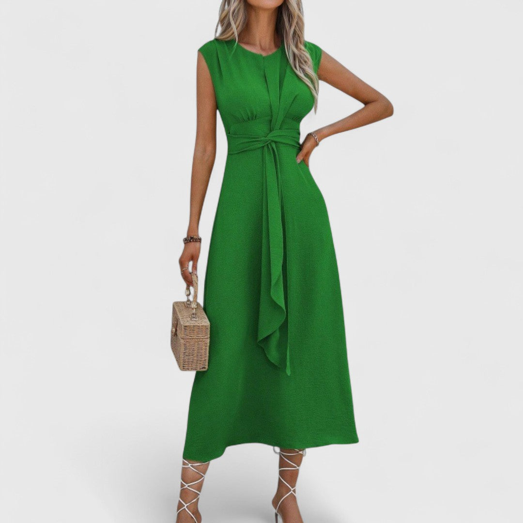 Theano Sleeveless Maxi Dress With Round Neckline Elegant