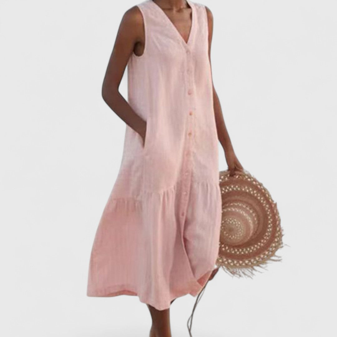 Antonoula Elegant V Neck Dress For Ultimate Comfort
