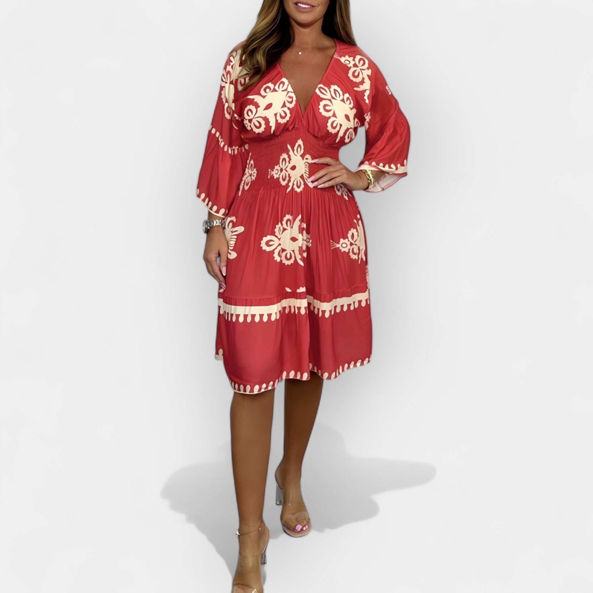 Summer Boho Pattern Dress Lightweight Flowing Fit Effortless