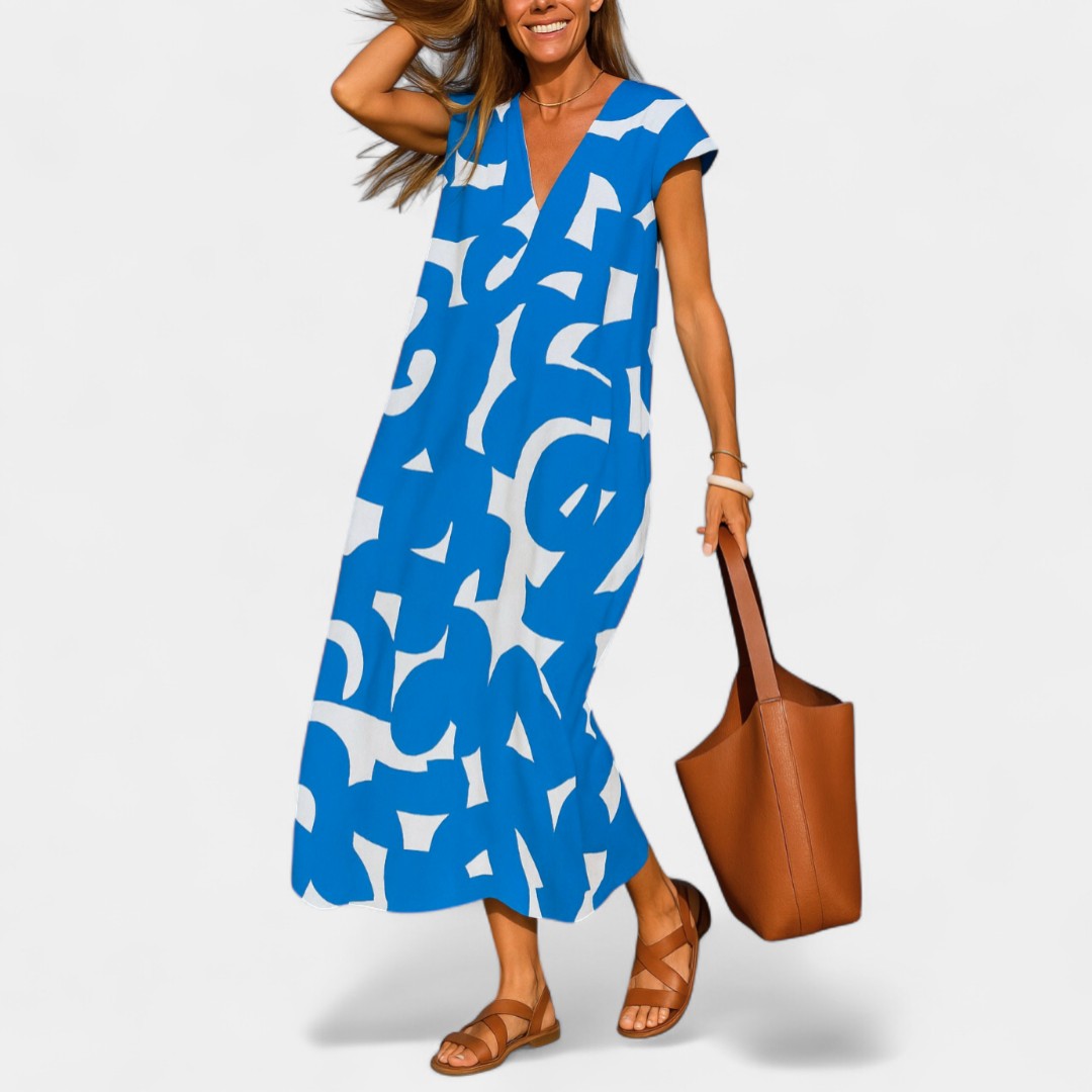 Chloe Lightweight Dress With V Neck For Every Moment