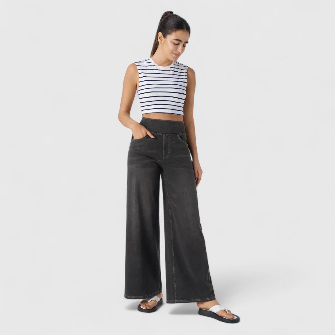 Caoimhe - Comfortable High-Waist Stretch Trousers For Effortless Style