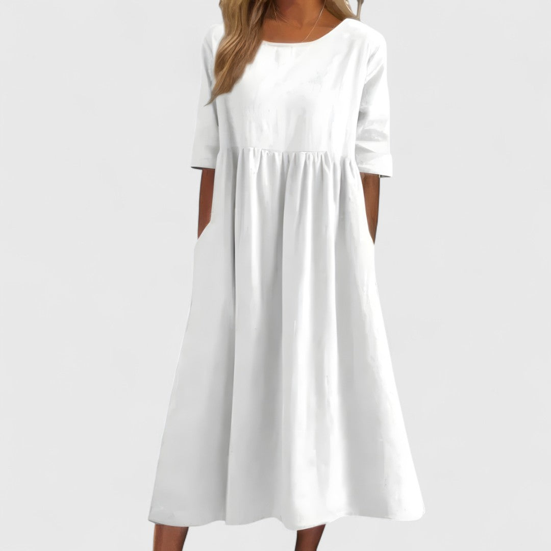 Erifili Elegant Flattering A Line Dress For Comfort