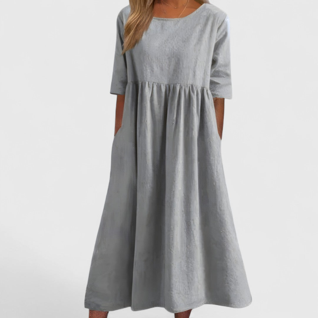 Erifili Elegant Flattering A Line Dress For Comfort