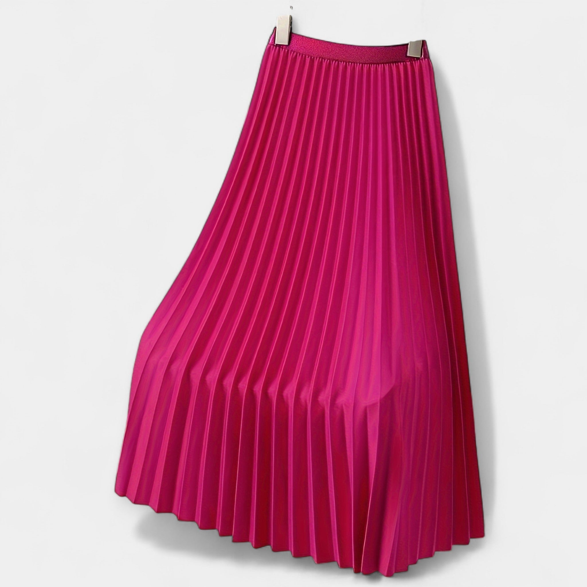 Long Pleated Skirt High Waist With Wide Silhouette Elegance