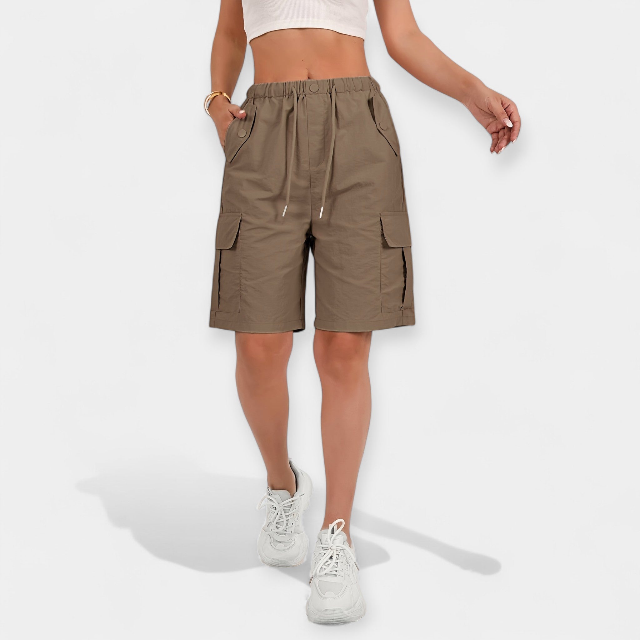Ladies Summer Cargo Shorts Lightweight Breathable KneeLength