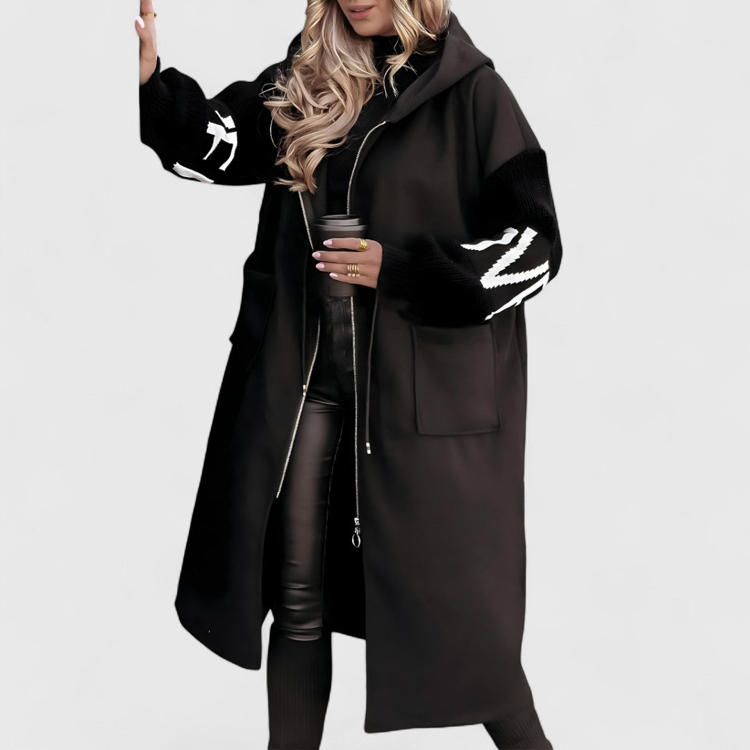 Orlagh - Elegant Hooded Coatigan With Cozy Comfort