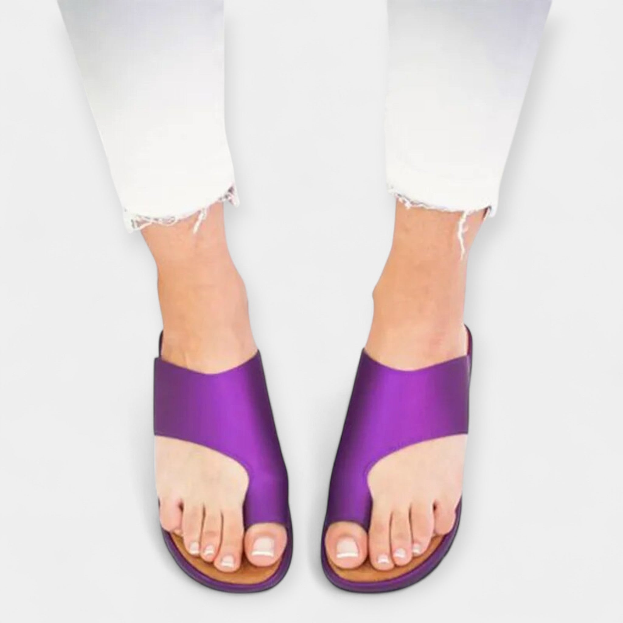 Leather Sandals With Orthopaedic Support And Padded Insole