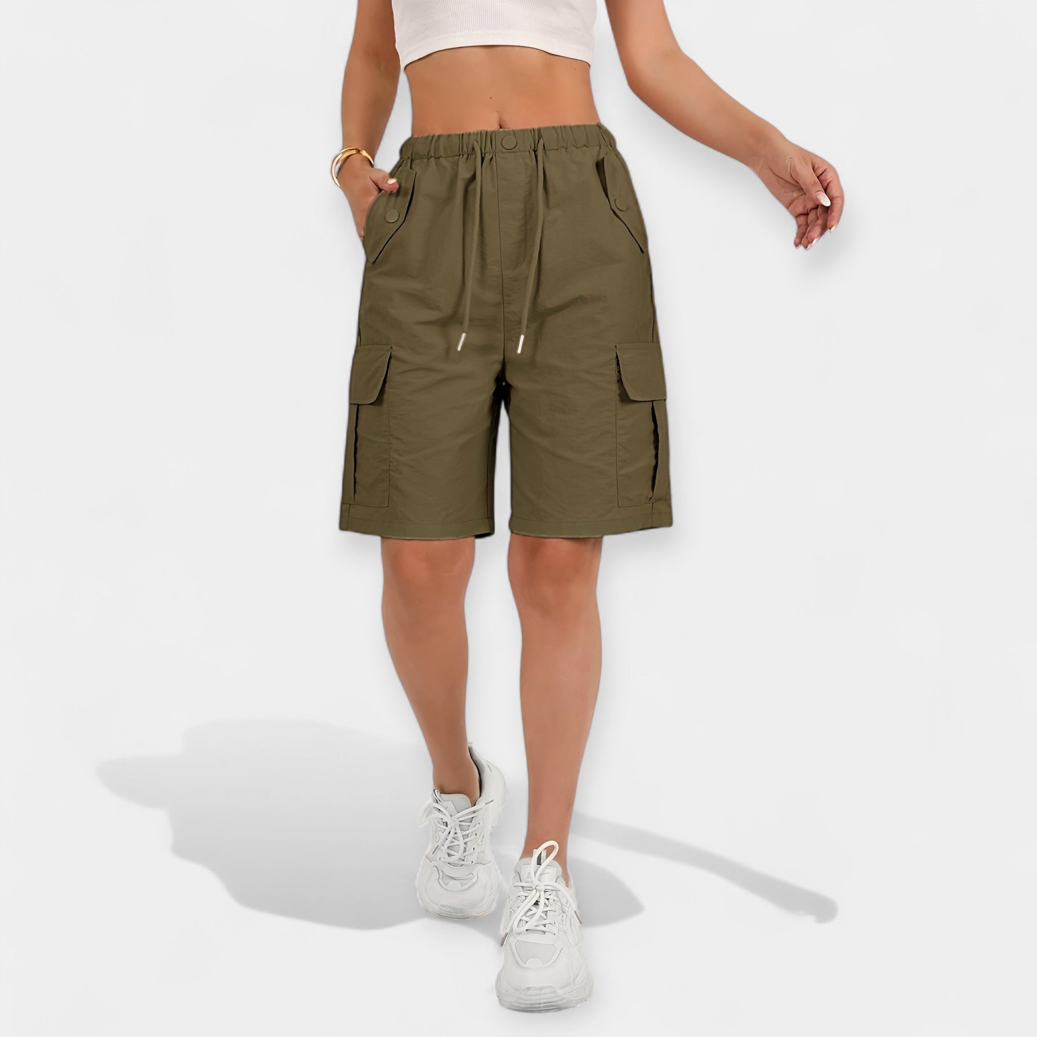 Ladies Summer Cargo Shorts Lightweight Breathable KneeLength