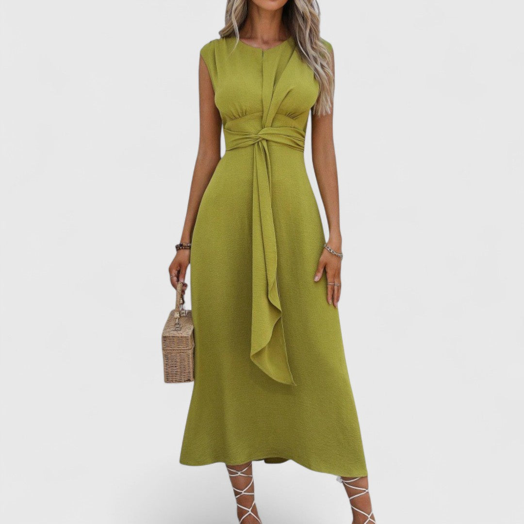 Theano Sleeveless Maxi Dress With Round Neckline Elegant