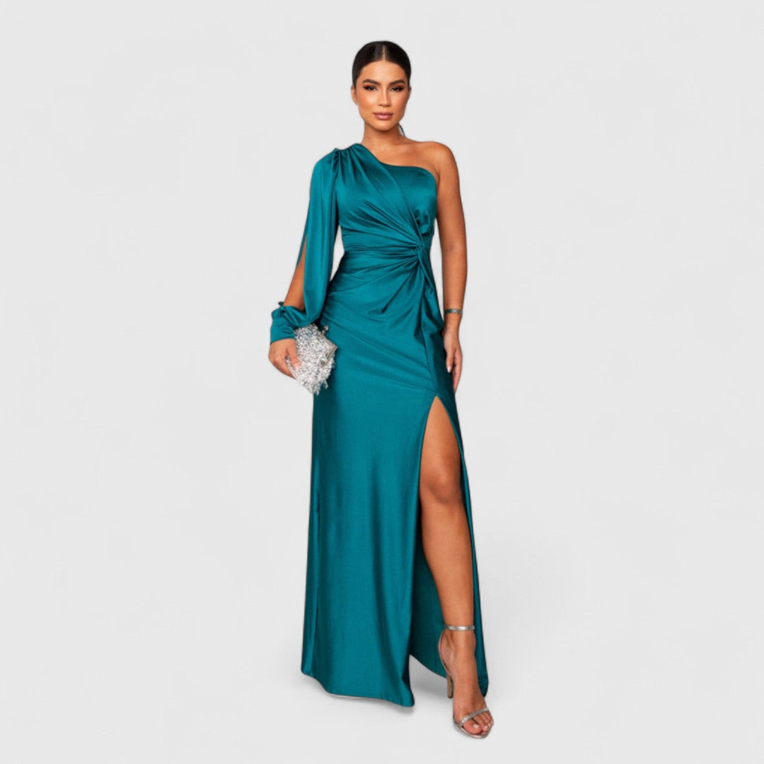 Polytimi Elegant One Shoulder Maxi Dress For Evening