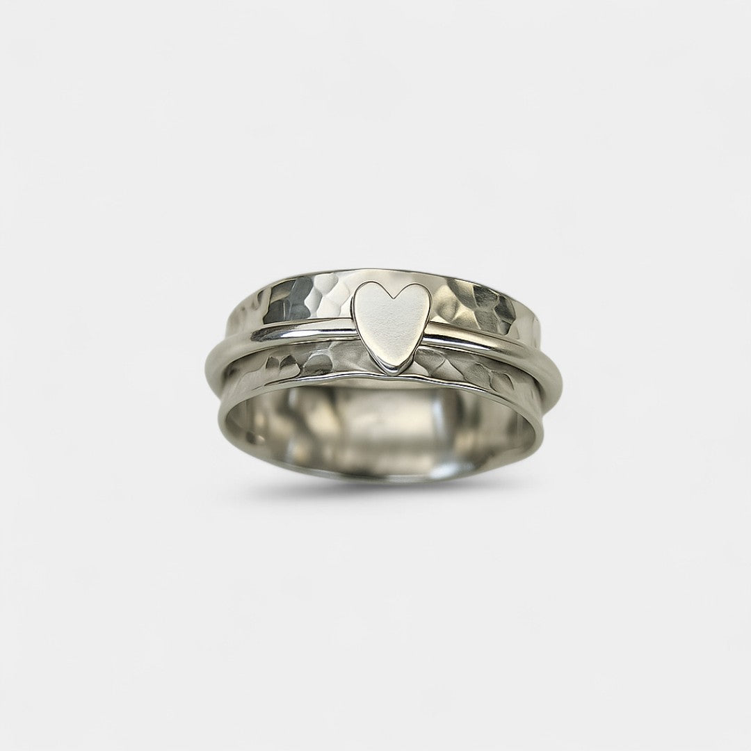 Myrsine Delicate Heart Ring 7mm In Gold Rose Gold Silver
