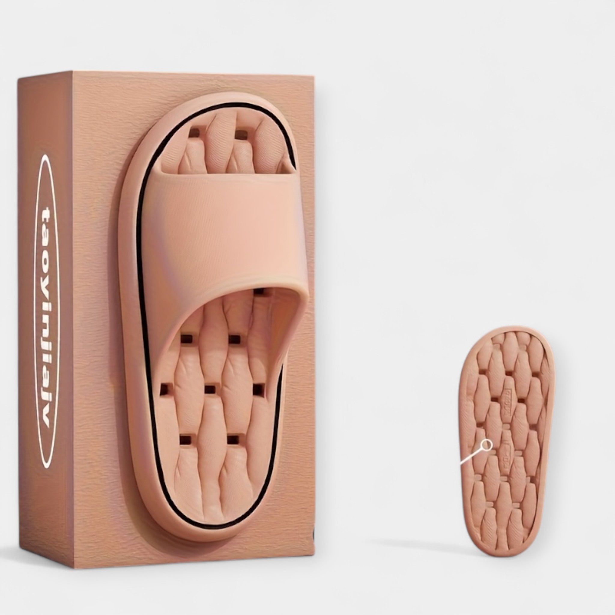 Women's Slippers With Rib Texture And Non Slip Sole