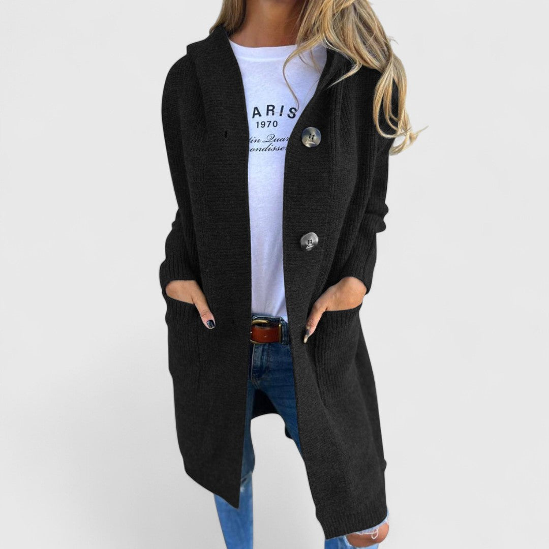 Muireann - Longline Cardigan with Soft Knit Texture and Relaxed Elegance