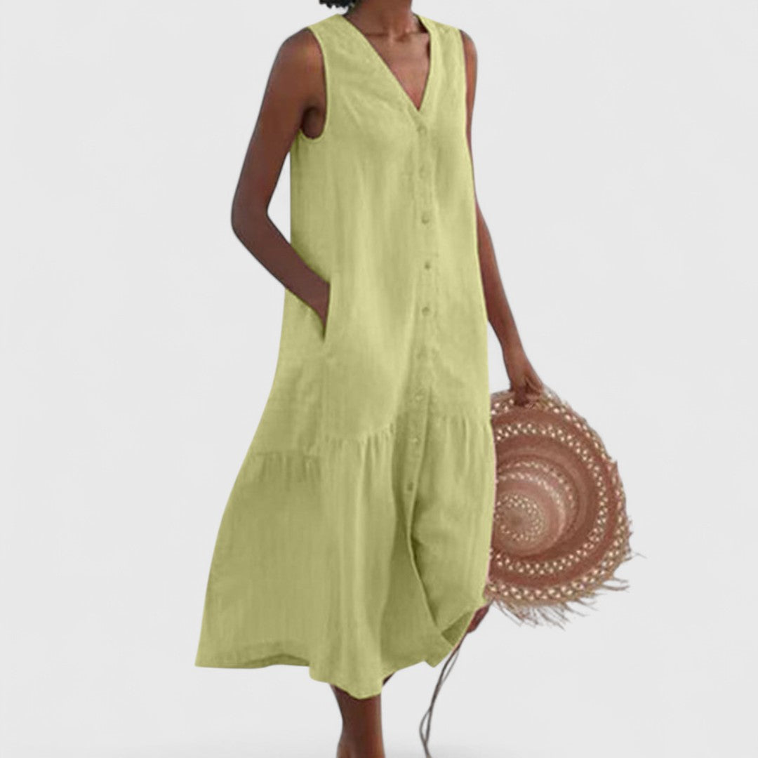 Antonoula Elegant V Neck Dress For Ultimate Comfort