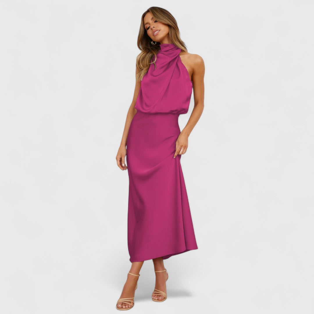Emerald Off Shoulder Midi Dress for Effortless Femininity