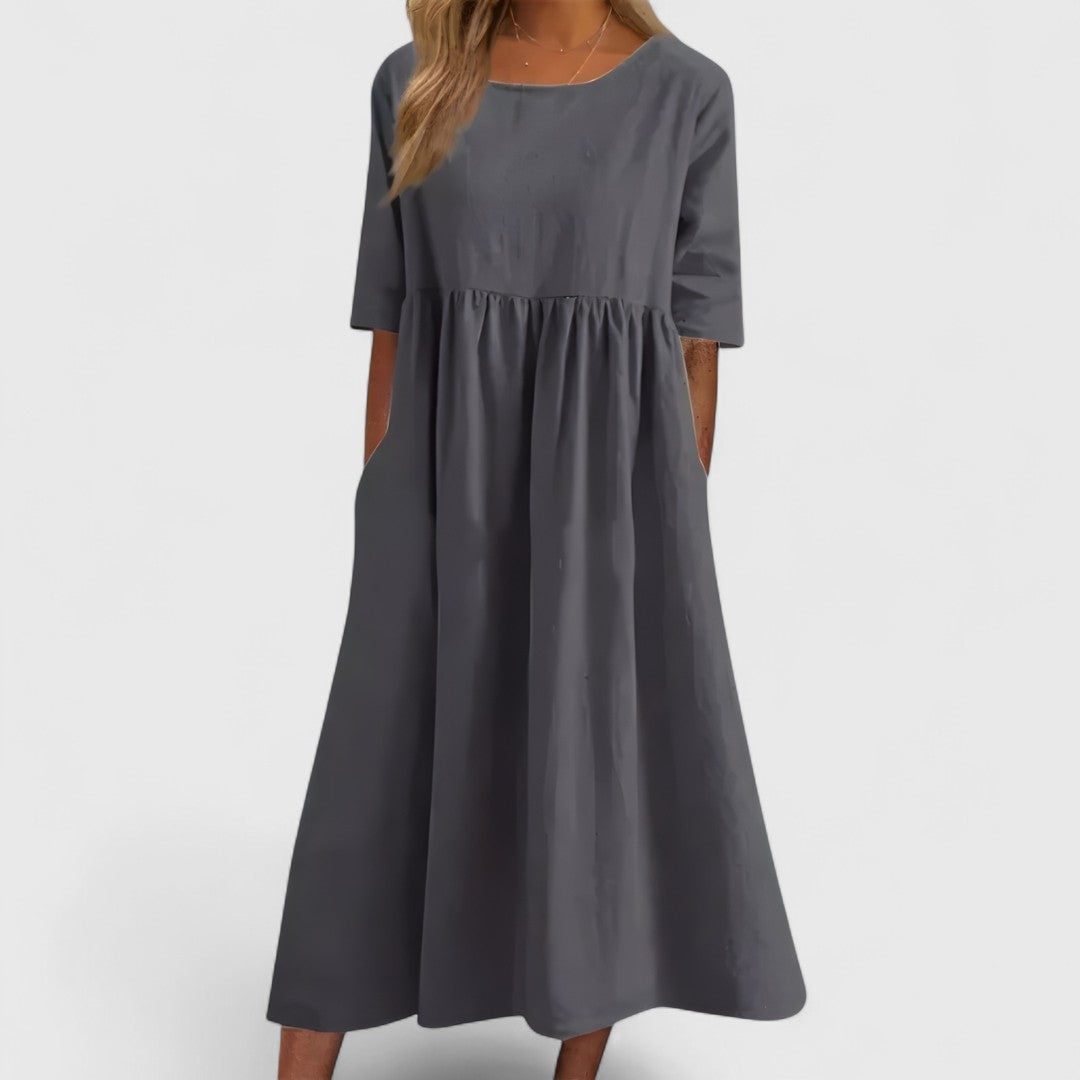 Erifili Elegant Flattering A Line Dress For Comfort