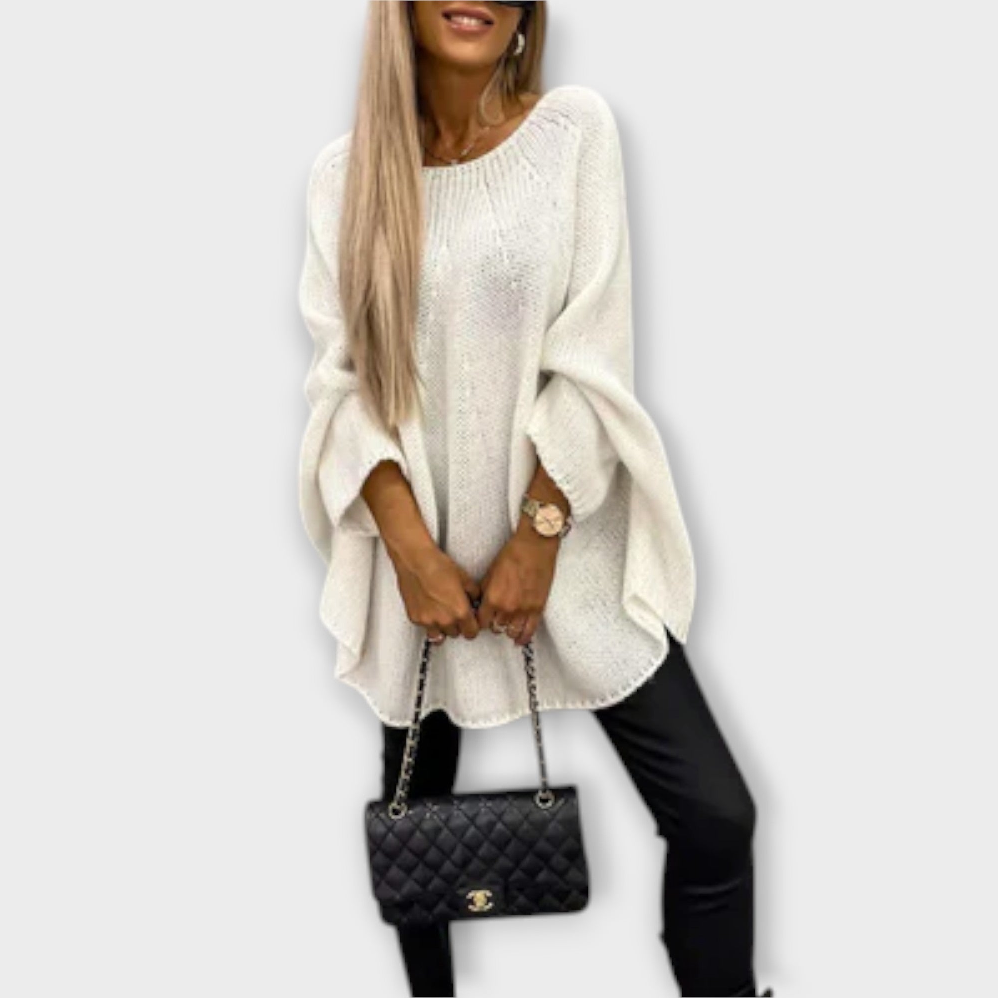 Isabelle Cable Knit Jumper With Round Neck For Women
