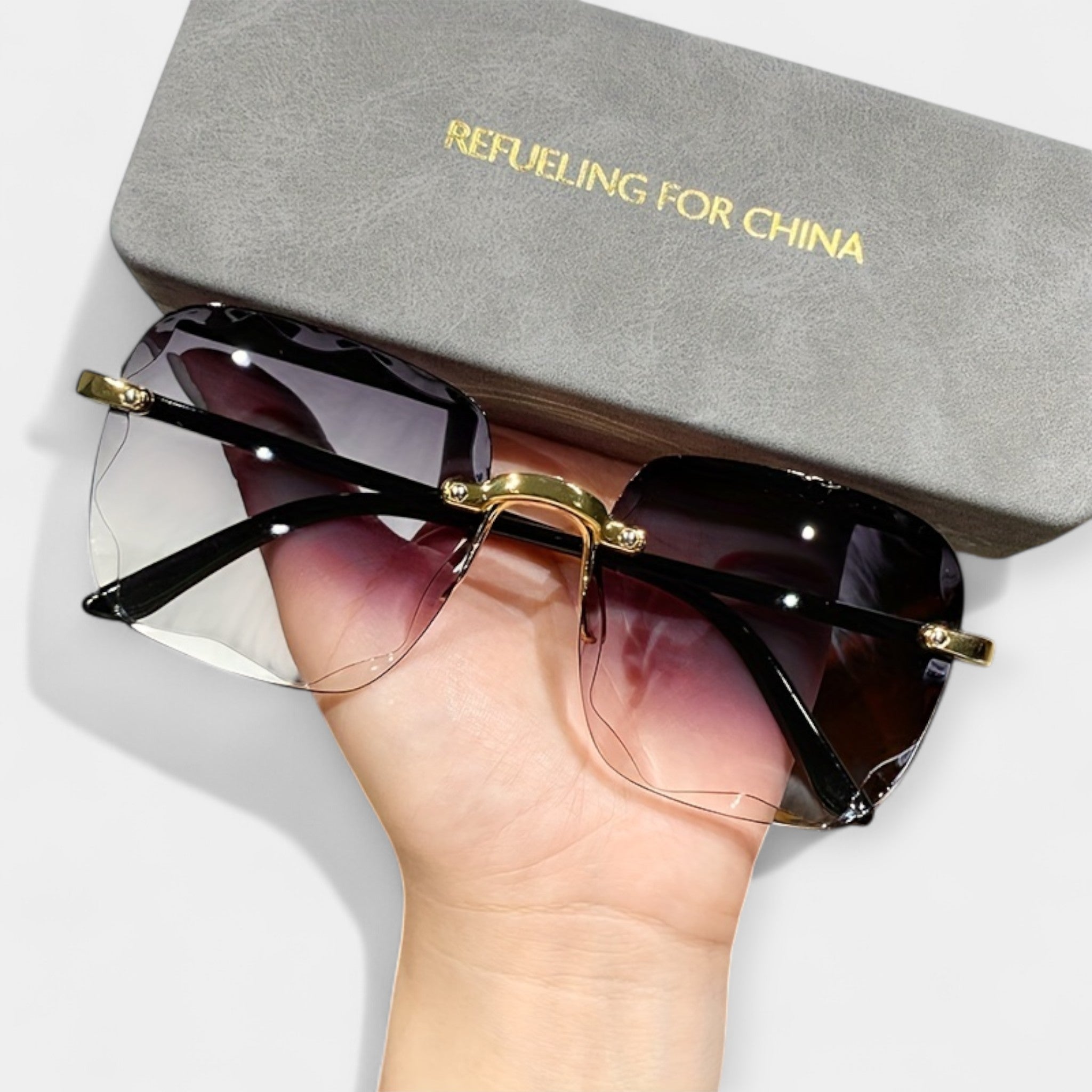 Classic Rimless Retro Glasses for Unisex Lightweight Frames