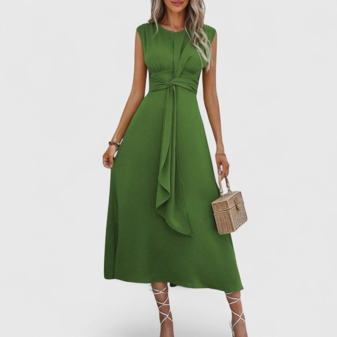 Theano Sleeveless Maxi Dress With Round Neckline Elegant