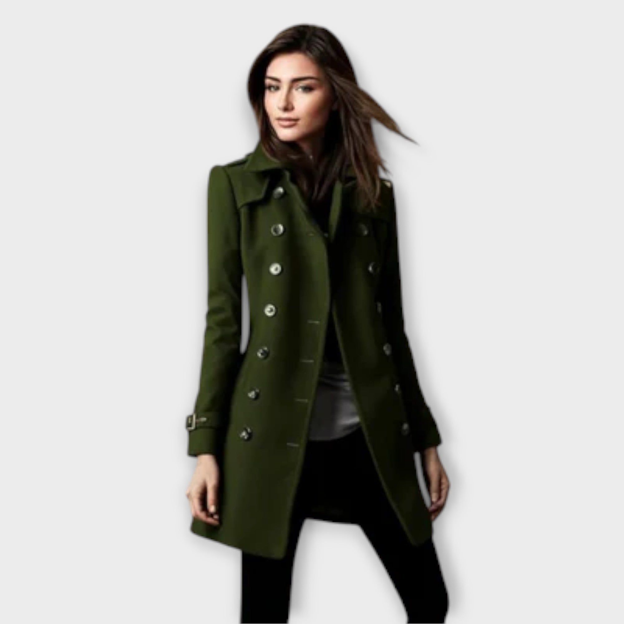 Linda Double Breasted Trench Coat For Women Waterproof