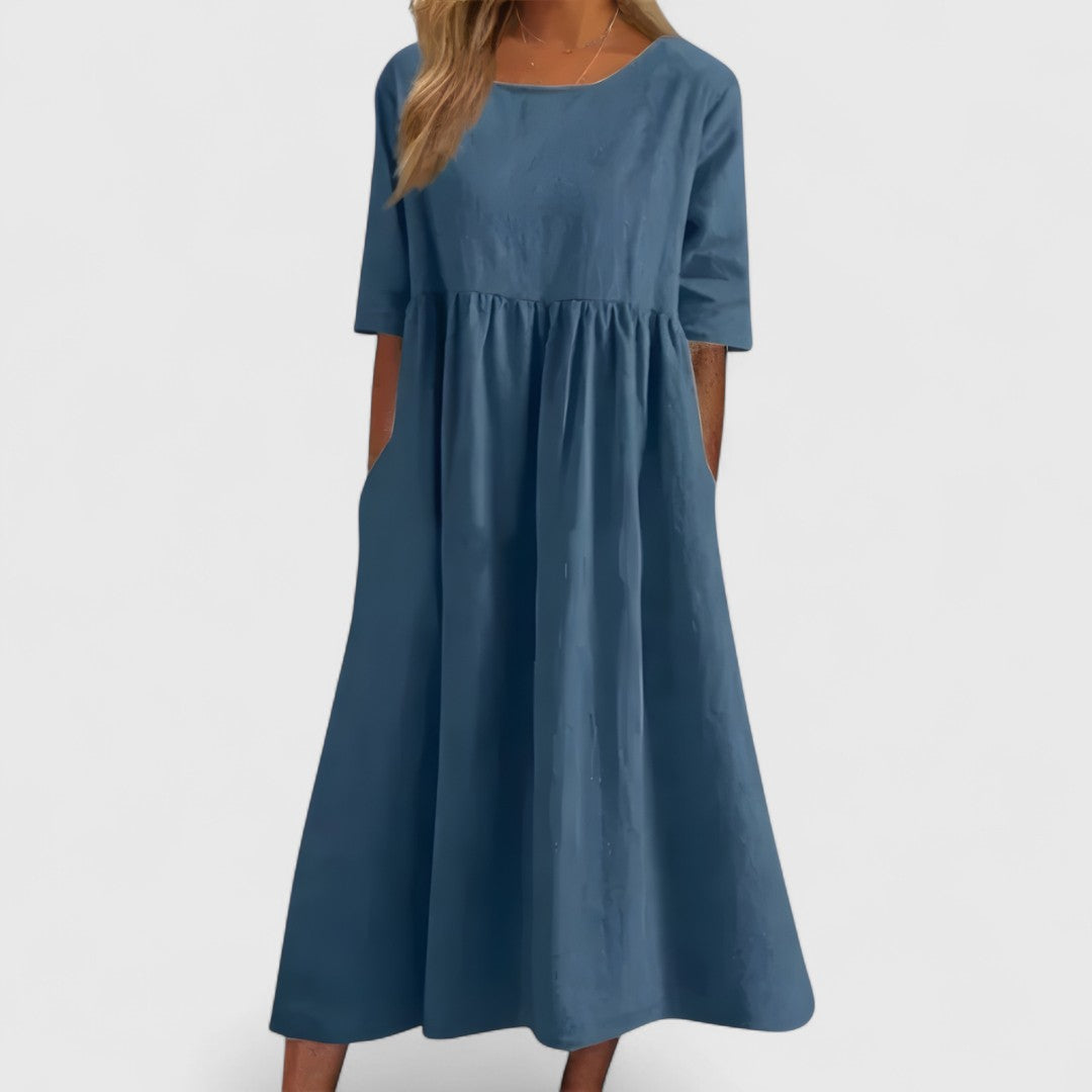 Erifili Elegant Flattering A Line Dress For Comfort