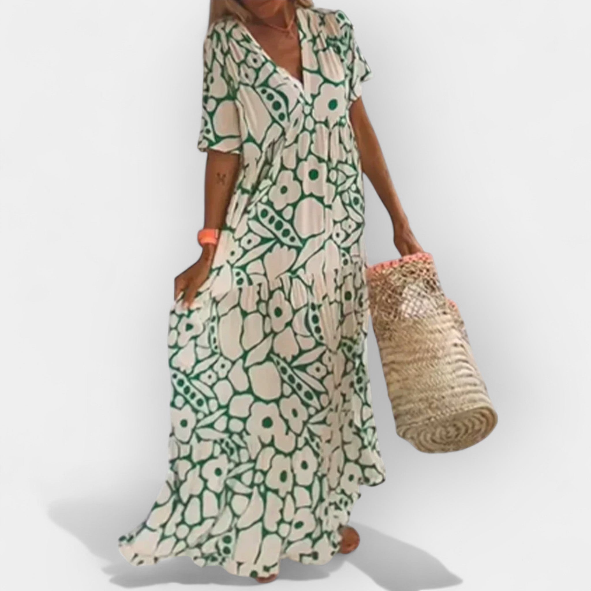 Airy Summer Dress With Print For Holidays And City Wear