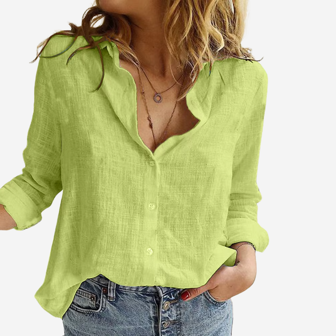 Dionysia Lightweight Linen Blouse With Elegant Cut