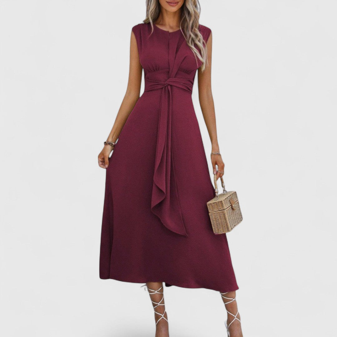 Theano Sleeveless Maxi Dress With Round Neckline Elegant