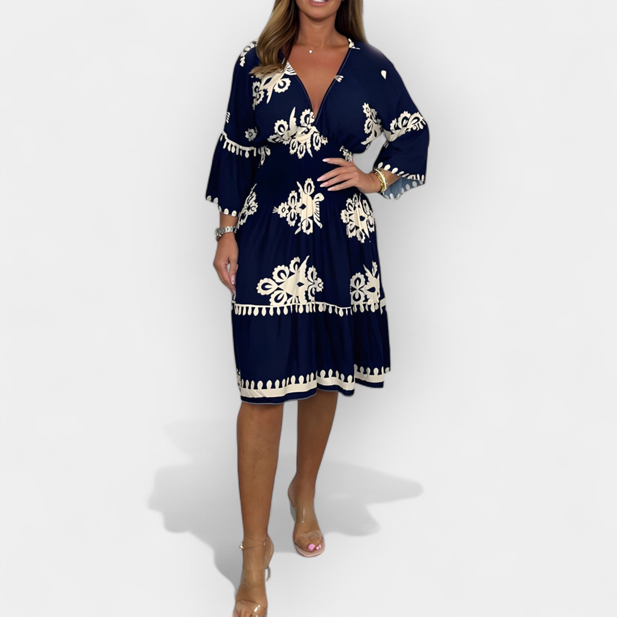 Summer Boho Pattern Dress Lightweight Flowing Fit Effortless