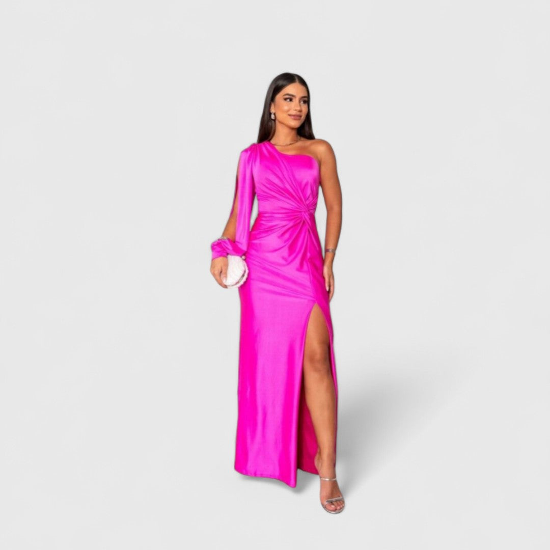 Polytimi Elegant One Shoulder Maxi Dress For Evening