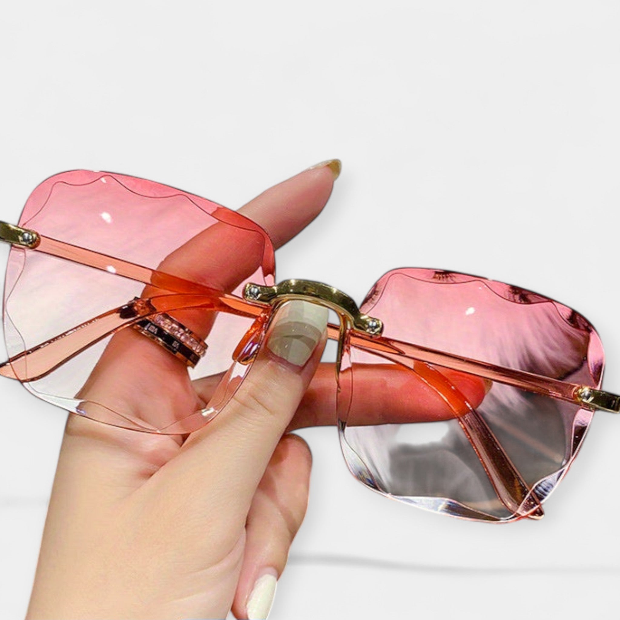Classic Rimless Retro Glasses for Unisex Lightweight Frames