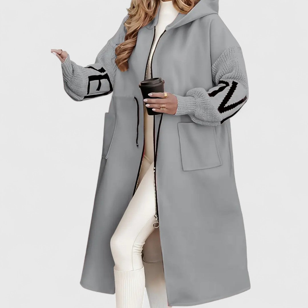 Orlagh - Elegant Hooded Coatigan With Cozy Comfort