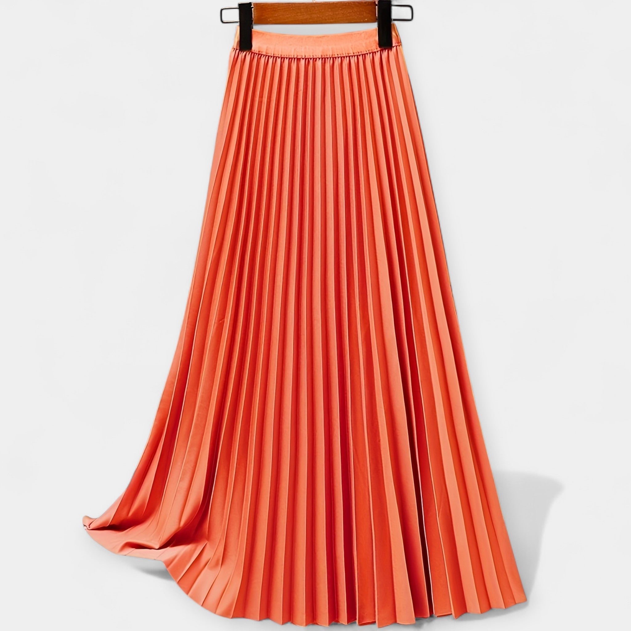 Long Pleated Skirt High Waist With Wide Silhouette Elegance