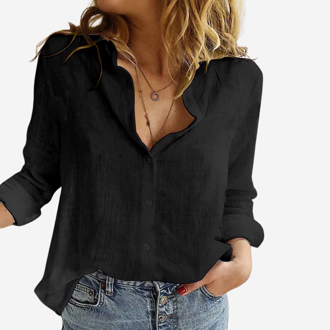 Dionysia Lightweight Linen Blouse With Elegant Cut