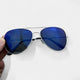 Silver Frame with Blue Lenses