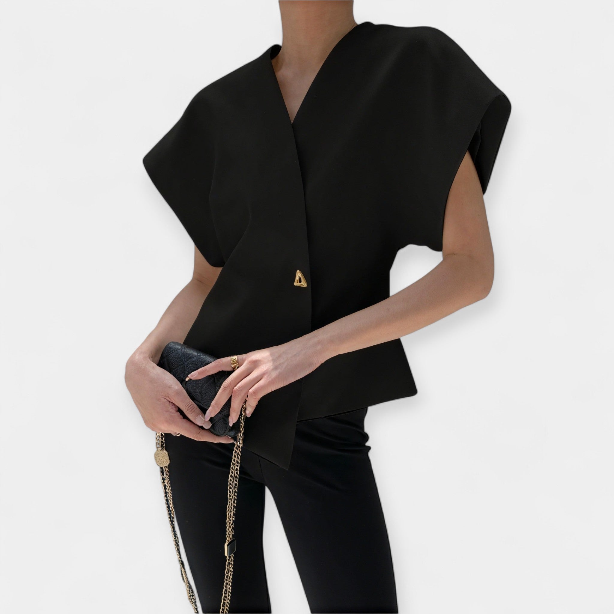 Elegant Minimalist Top With Parisian Chic Silhouette