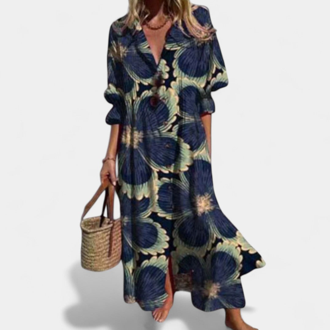 Anais Floral Maxi Dress With Pockets And Flowy Silhouette