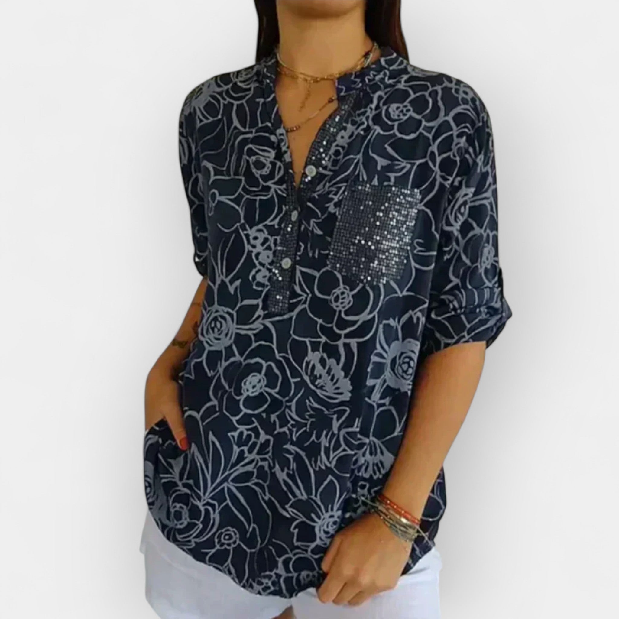Light Floral Blouse With Soft Feel And Flattering Fit