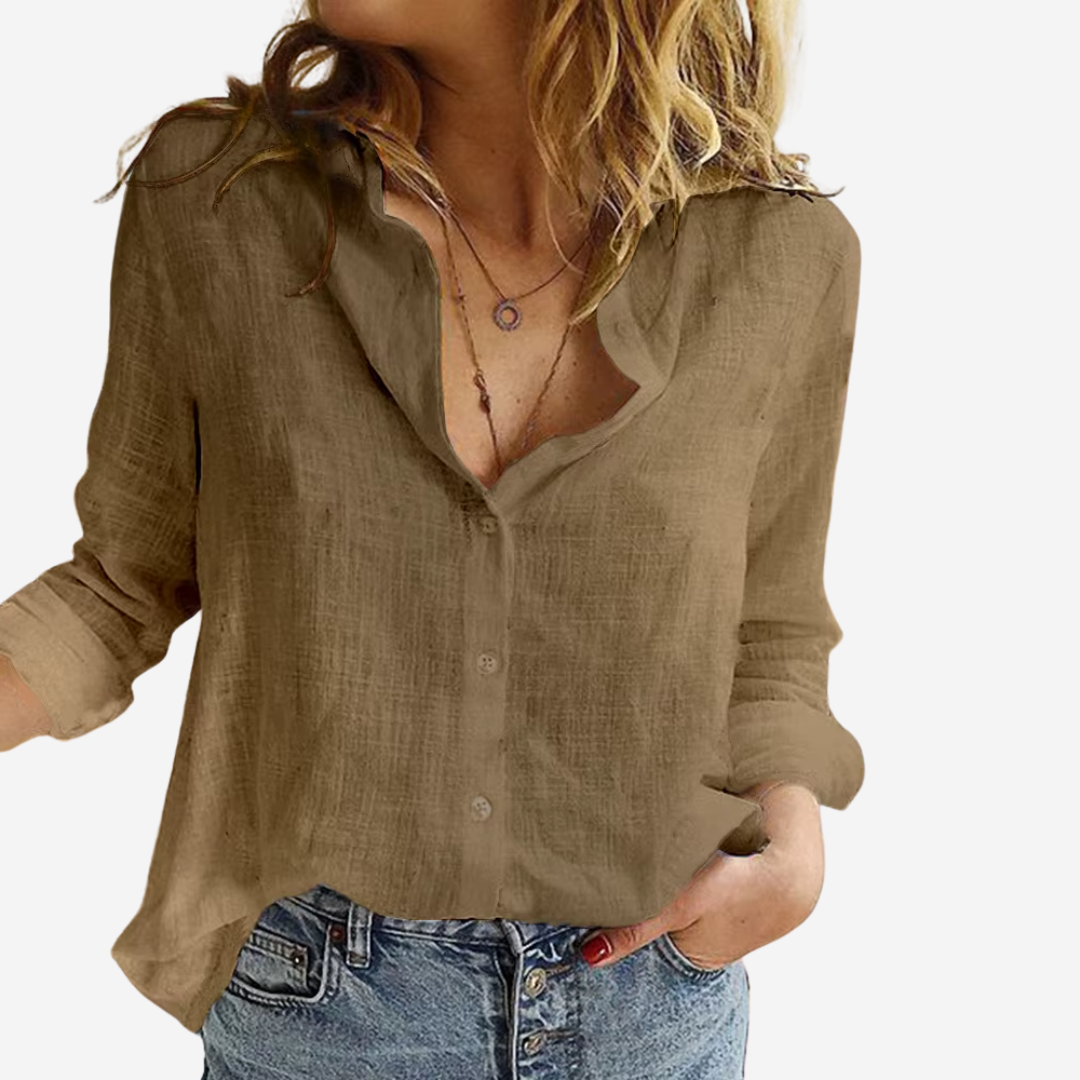 Dionysia Lightweight Linen Blouse With Elegant Cut