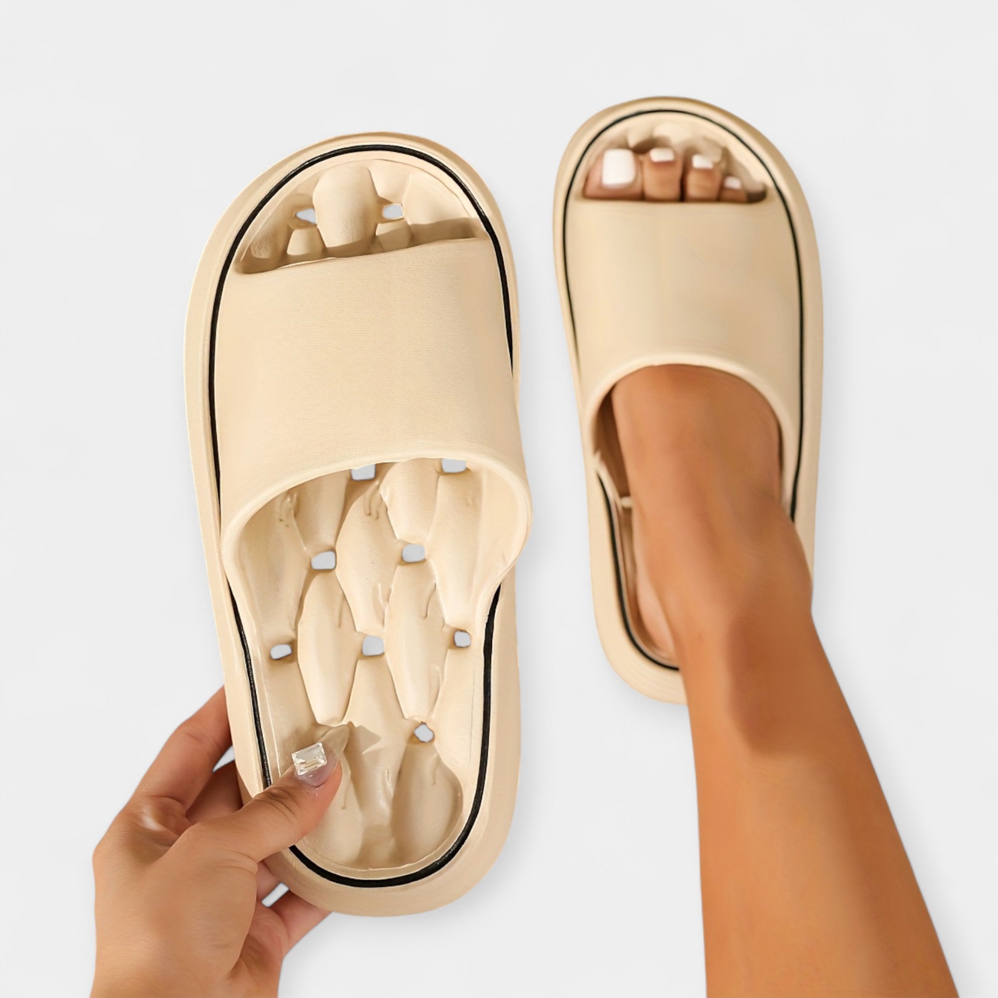 Women's Slippers With Rib Texture And Non Slip Sole