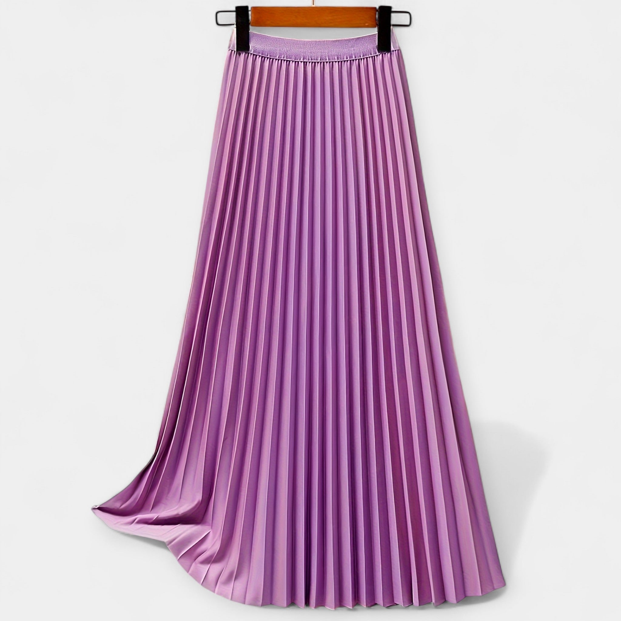 Long Pleated Skirt High Waist With Wide Silhouette Elegance