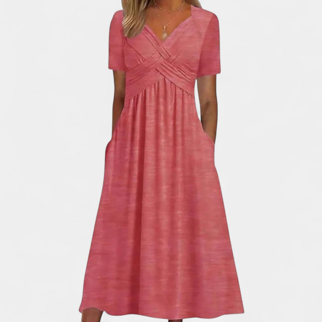 Demetra V Neck Dress For Women Elegant Aline Fit Now