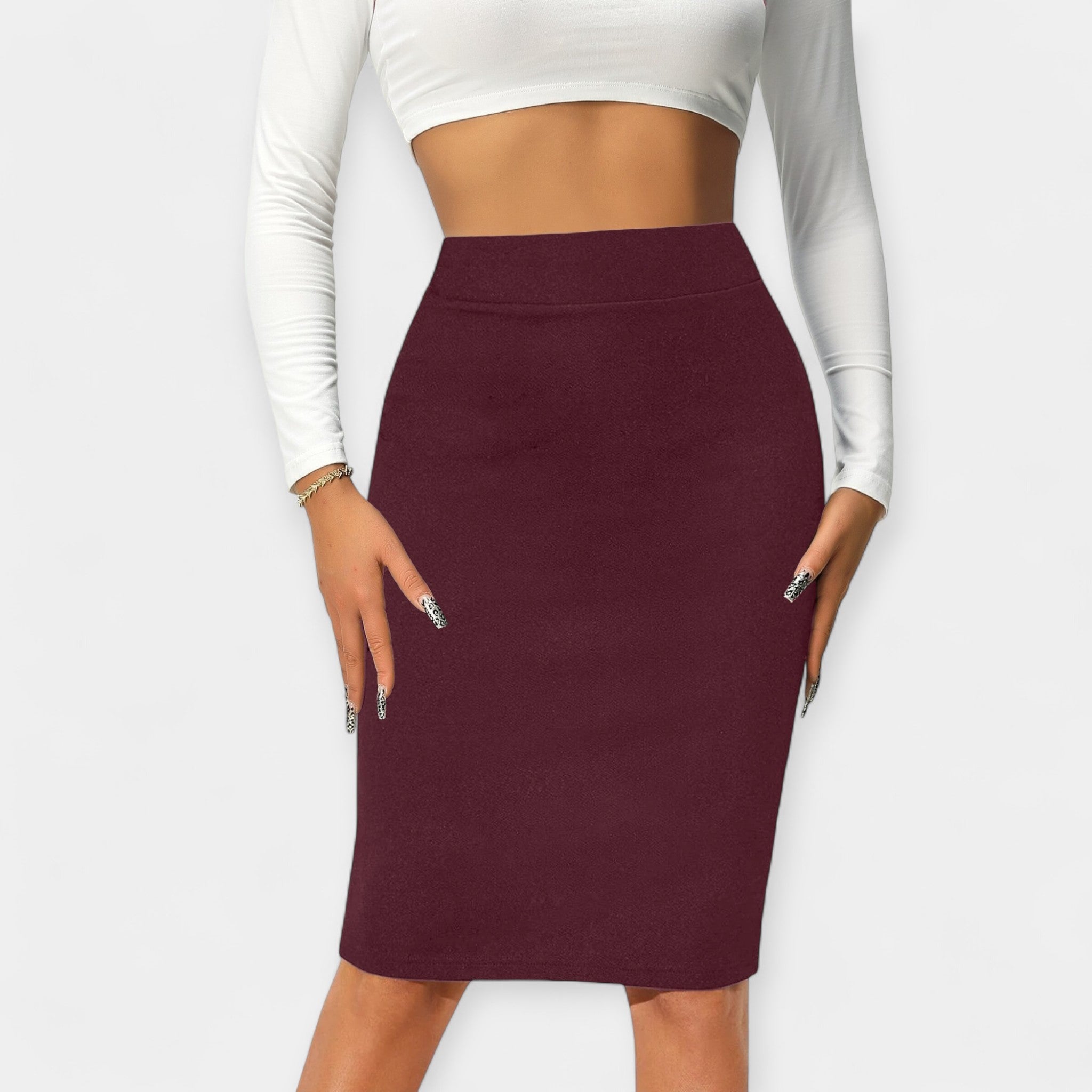 High Waisted Office Skirt For A Professional Everyday Look