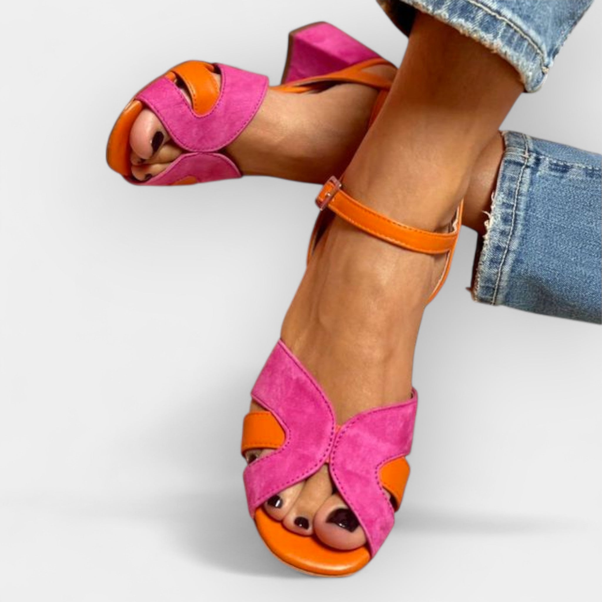 Summer Sandals With Stable Heel In Modern Colour Palette