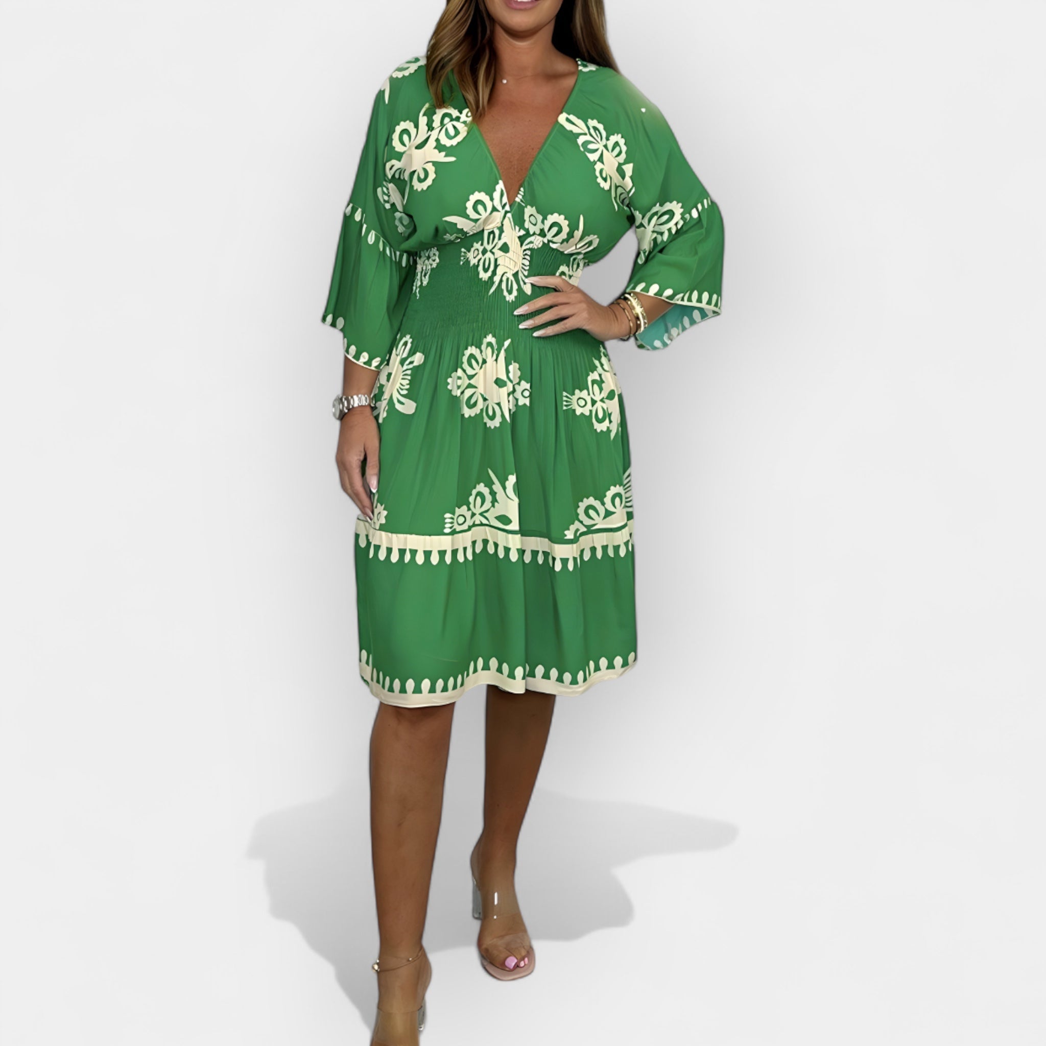Summer Boho Pattern Dress Lightweight Flowing Fit Effortless