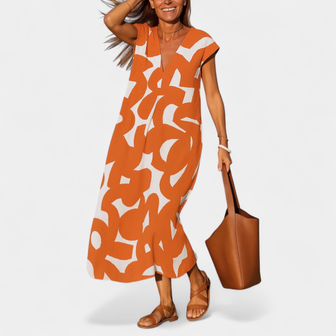Chloe Lightweight Dress With V Neck For Every Moment