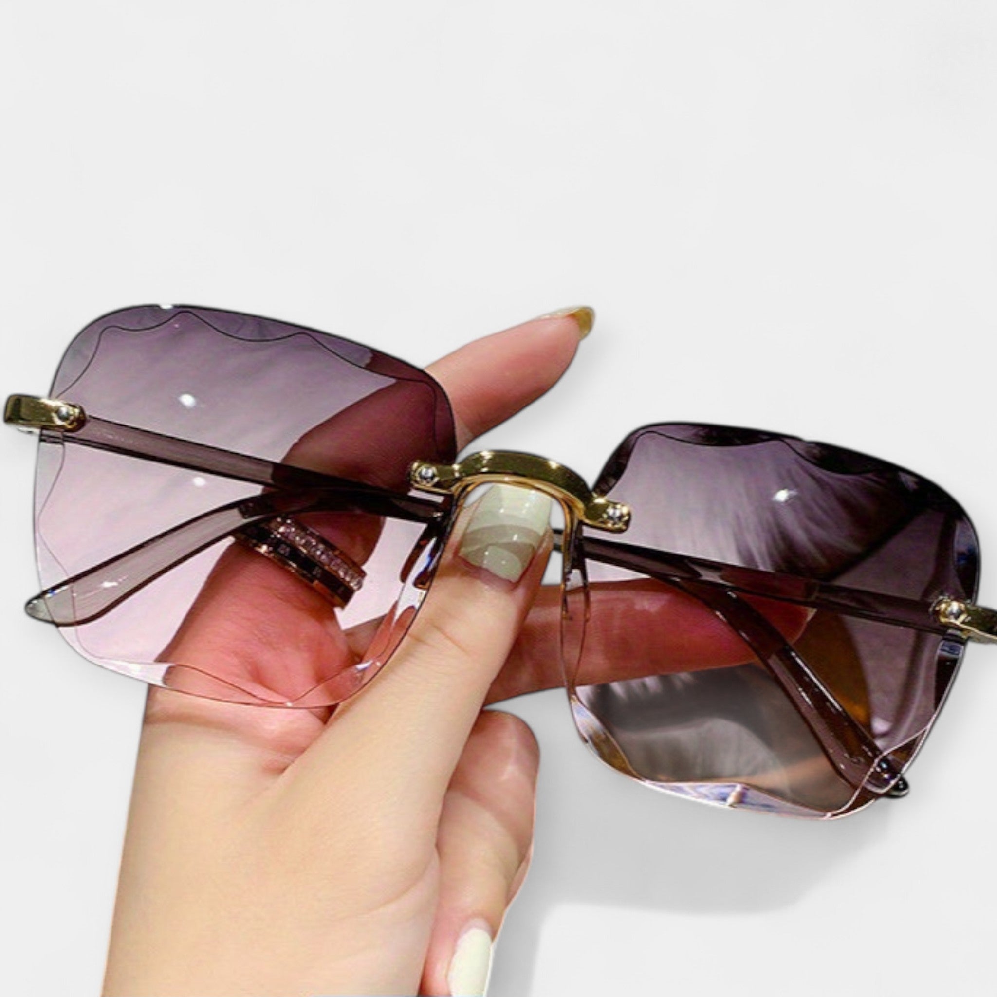 Classic Rimless Retro Glasses for Unisex Lightweight Frames